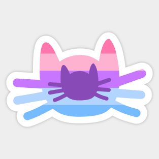 Catgender Flag In Cat Head Silhouette Sticker